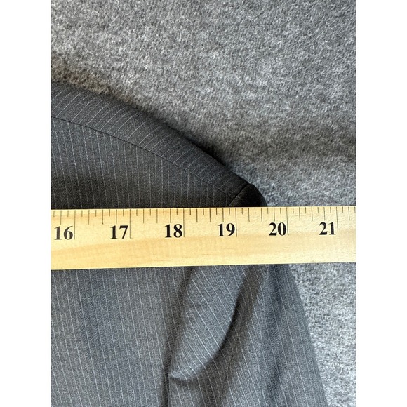 NWT Haggar Gray Pinstripe Suit Jacket Blazer Mens 48 L Tapered Waist Custom Fit - Picture 9 of 15